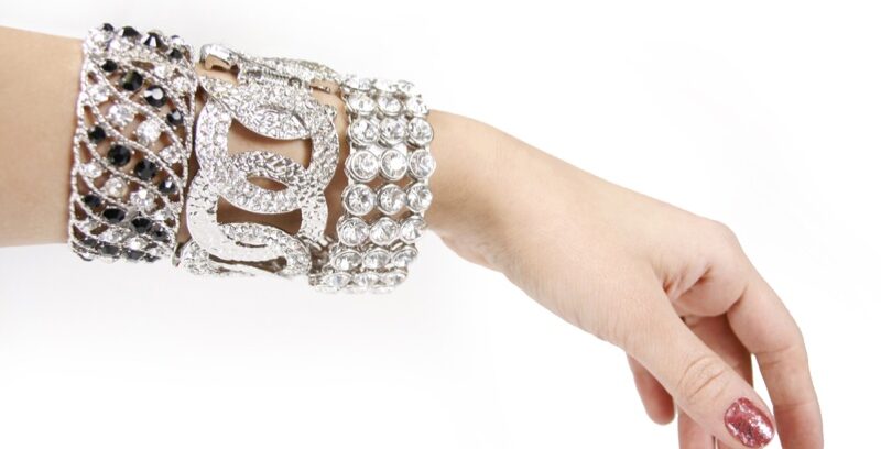 Arm-Model-Silver-Diamond-Stacked-Bracelets